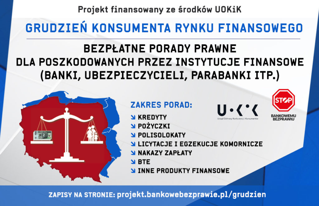 "Grudzień Konsumenta Rynku Finansowego" - akcja stowarzyszenia Stop Bankowemu Bezprawiu i UOKiK 3 "Grudzień Konsumenta Rynku Finansowego" - akcja stowarzyszenia Stop Bankowemu Bezprawiu i UOKiK porady prawne 1024x663