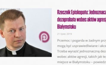 Episkopacie, jak reagować na zło? PolitykaPolska Rzecznik episkopatu wydarzenia Bialystok