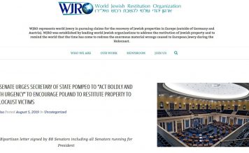 Prawie cały Senat USA (88 na 100 członków) żąda wymuszenia na Polsce wypłat dla Żydów PolitykaPolska US Senate Urges M Pompeo S.447