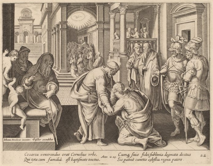 philip-galle-after-jan-van-der-straet-cornelius-worshipping-saint-peter
