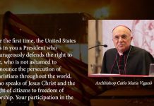 Abp Vigano napisał list do Trumpa o Covid-19, zamieszkach i walce z siłami ciemności