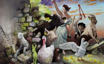 Na dnie piekieł. Walka o prawa zwierząt. PolitykaPolska mural Ewolucja Rewolucji H Kierwart 1