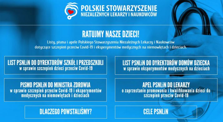 Polecane organizacje i strony na czas trwania korona-kryzysu (Polska i świat) POLSKIE STOWARZYSZENIE NIEZALEZNYCH LEKARZY I NAUKOWCOW PSNLiN