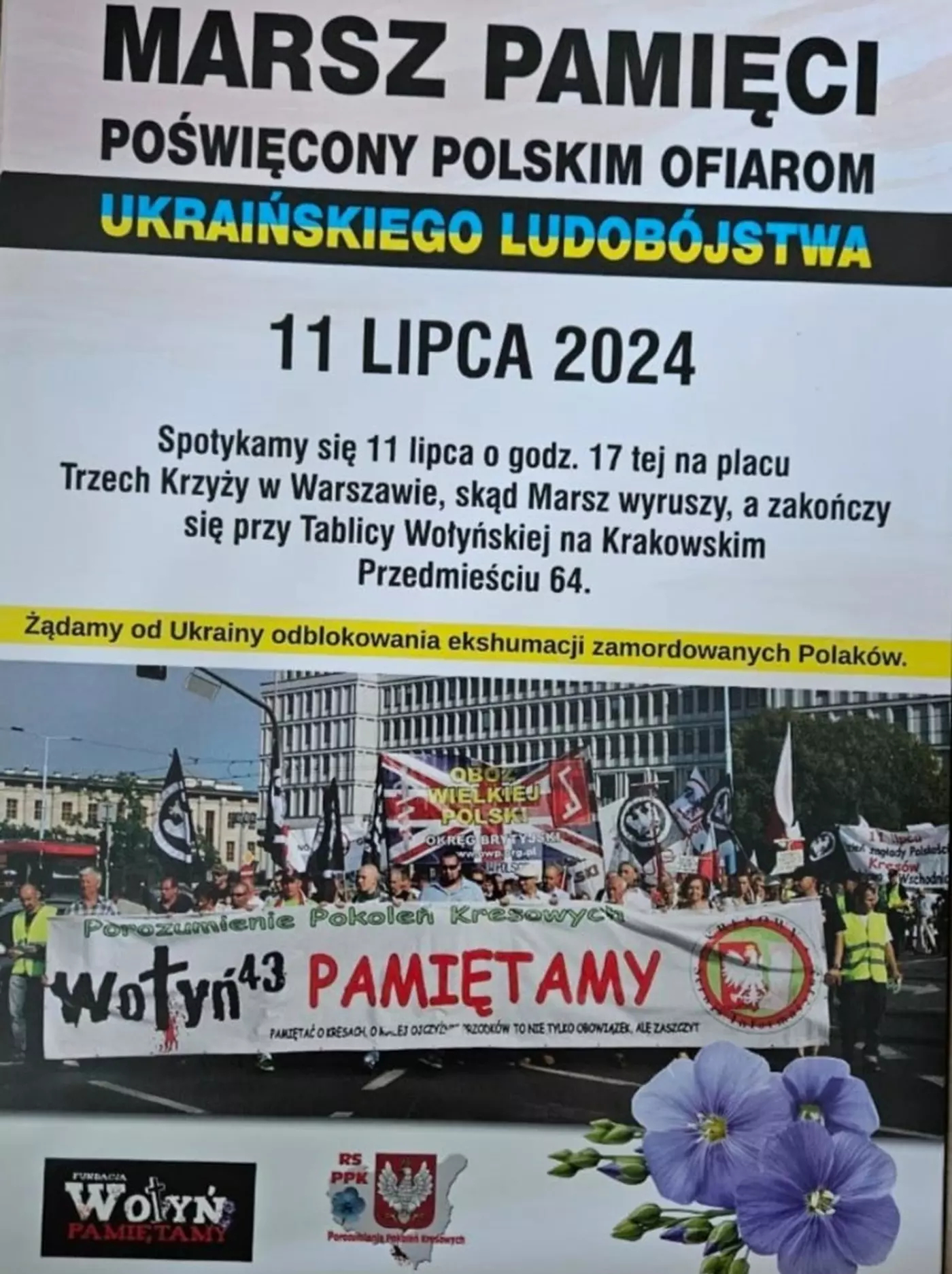 Warsaw, July 11, 2024 — the 81st anniversary of Bloody Sunday in Volhynia. March of Remembrance.